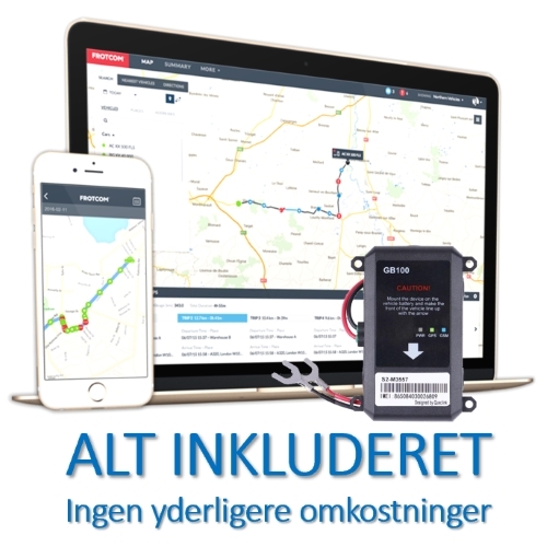 Professionel GPS Tracker - LIVE Tracking - Let installation